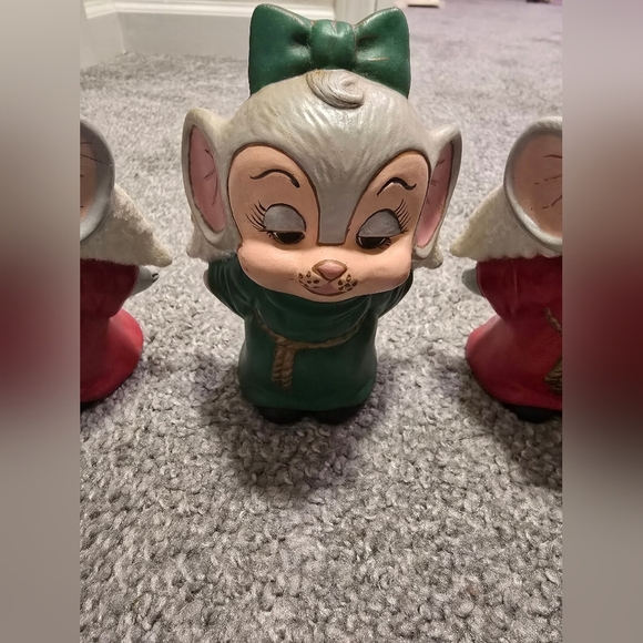 Vintage Ceramic Christmas Angel Mice Handpainted Set of 4 - Picture 9 of 9